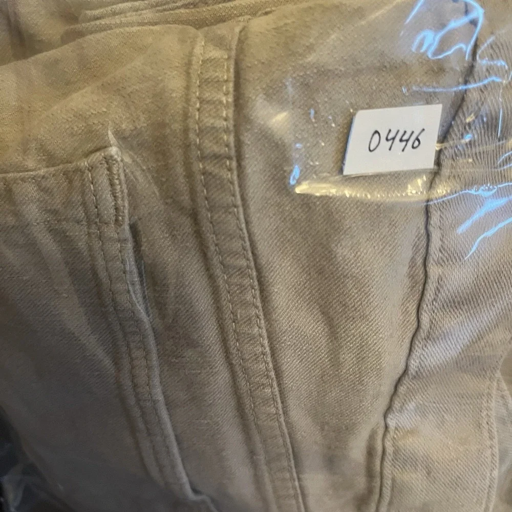 Banana Republic Pants Men 33x34 Khaki Linen Blend Slim Fit Tan Beige Preppy